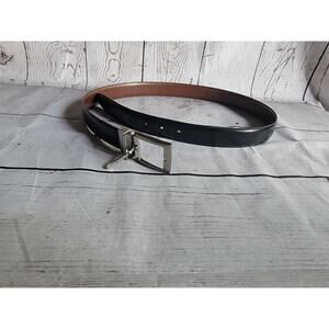 Boys Reversible Belt Vegan Leather Brown Black Size 36